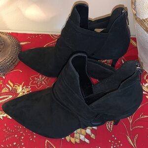 WHBM Black Heeled Booties Size‎ 8